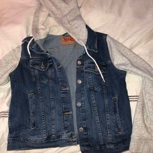 Levi’s Jean jacket with sweatshirt sleeves